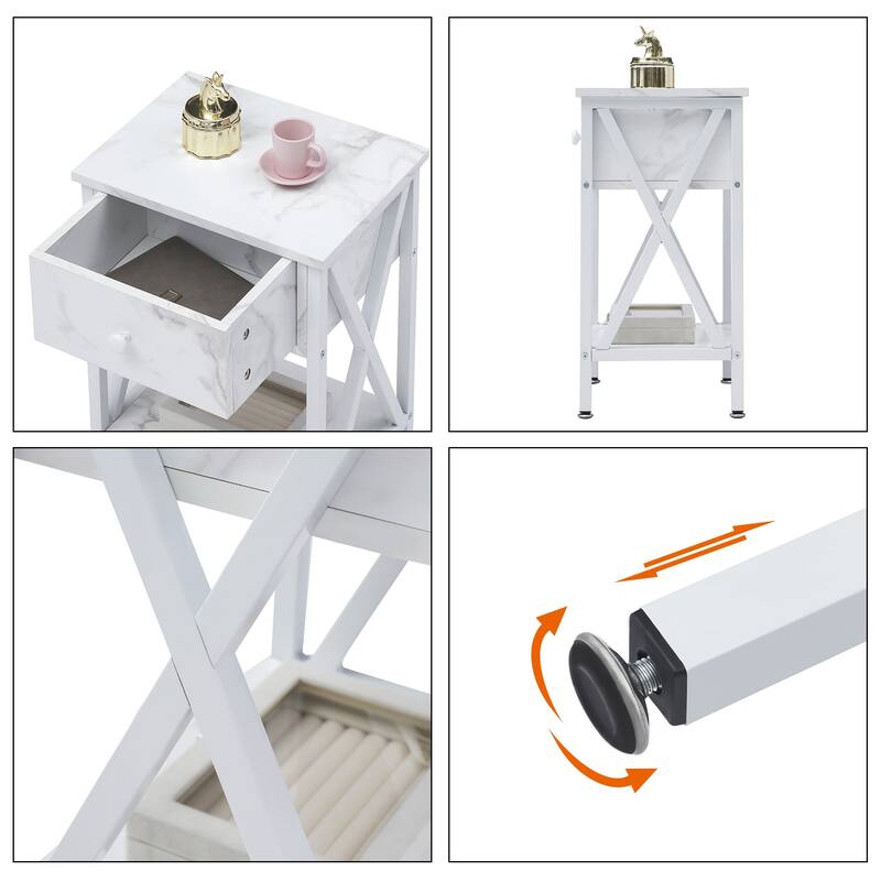 Javlergo Nightstand with 1-Drawer and Storage Shelf End Table Bedside Table for Bedroom Livigng room