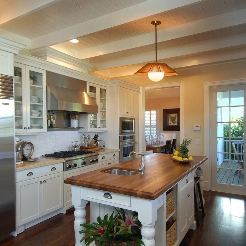 1-Light Farmhouse Globe Dome Pendant Light with Cotton Shade - Brass