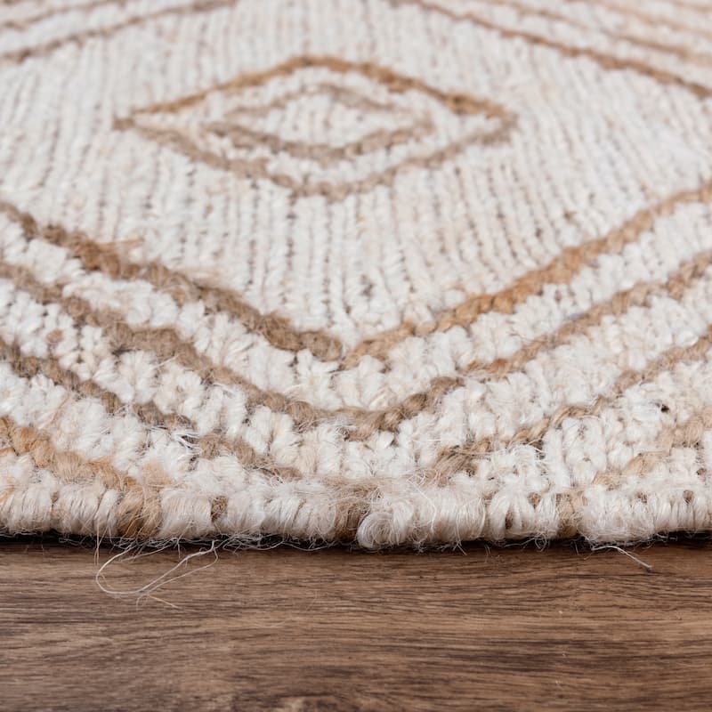 Alora Decor Bali Beige Hand-woven Dhurrie Jute Rug