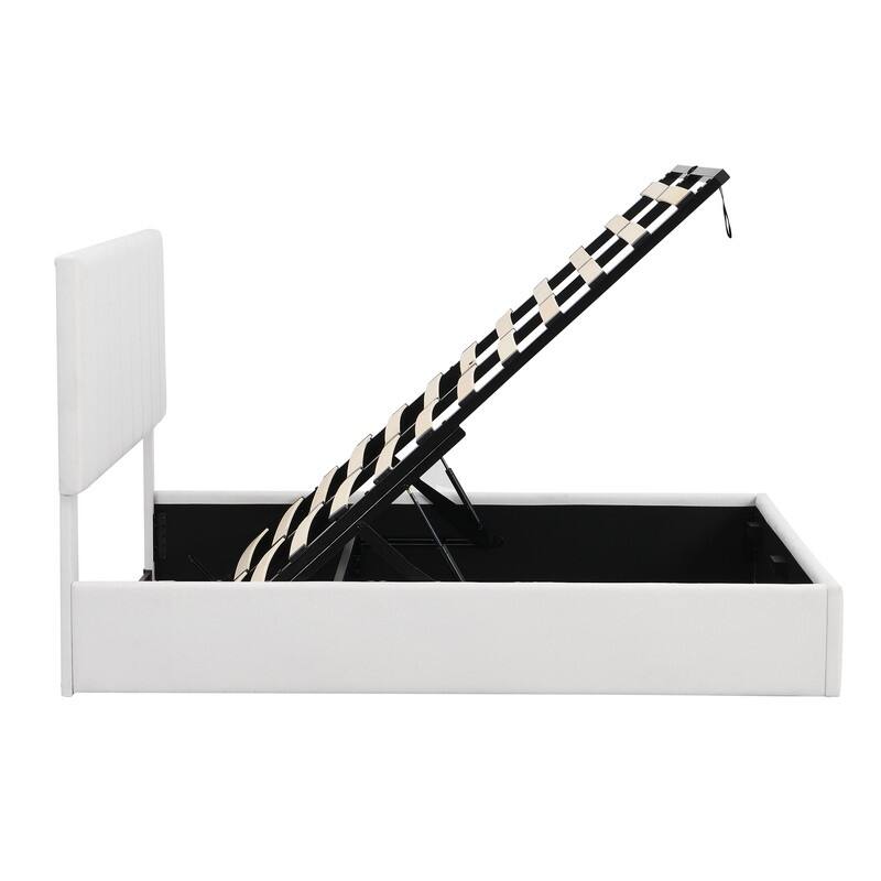 Lift Up Storage Bed Full/Queen Size, Upholstered Platform Bed Frame