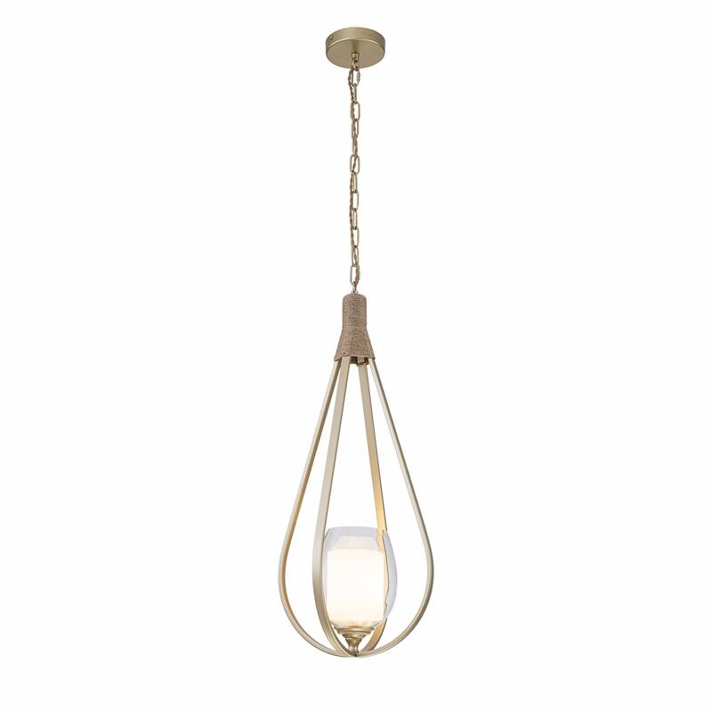 Dawana 1-Light Modern Pendant Light with Jute Accents - 27 in. Tall