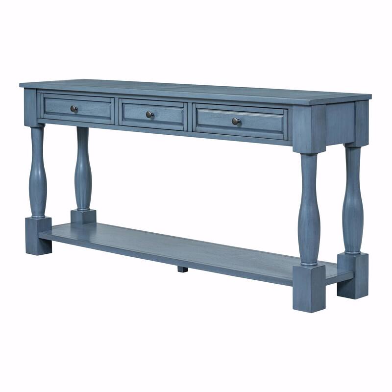 63" Console Table with Drawers and Shelf
