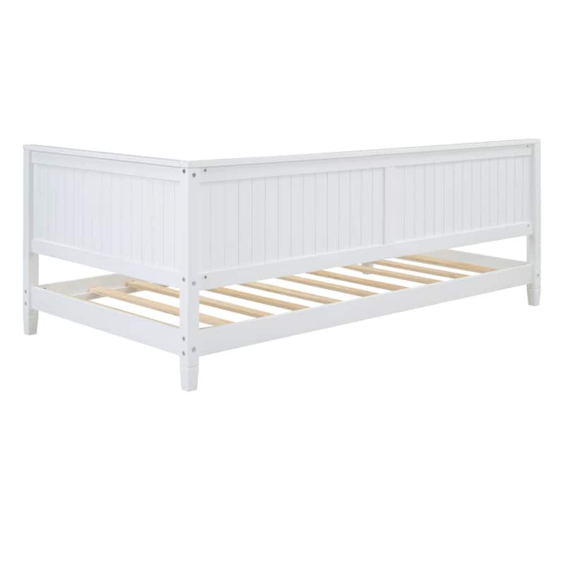 Twin Wood Daybed Sofa Bed with Backrest and Armrest