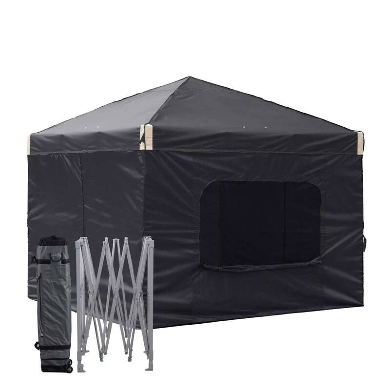 Aoodor 12'x12'Pop Up Canopy Tent with Removable Mesh Window Sidewalls, Portable Instant Shade Canopy with Roller Bag
