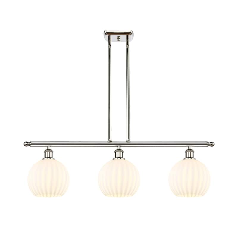 Innovations Lighting 516-3I-11-36-White Venetian-Indoor Pendant Large - Polished Nickel / White Venetian