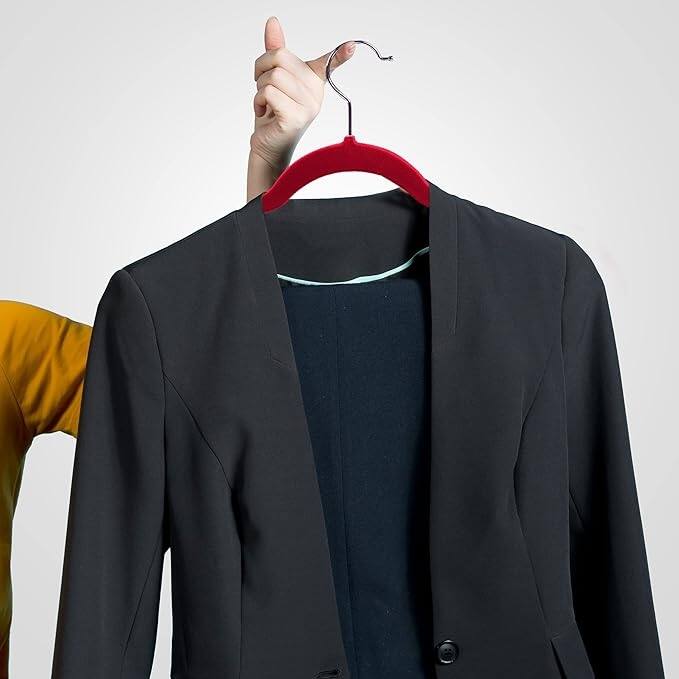 Flocking non-slip plastic hanger velvet thickened clothes rack 50pc