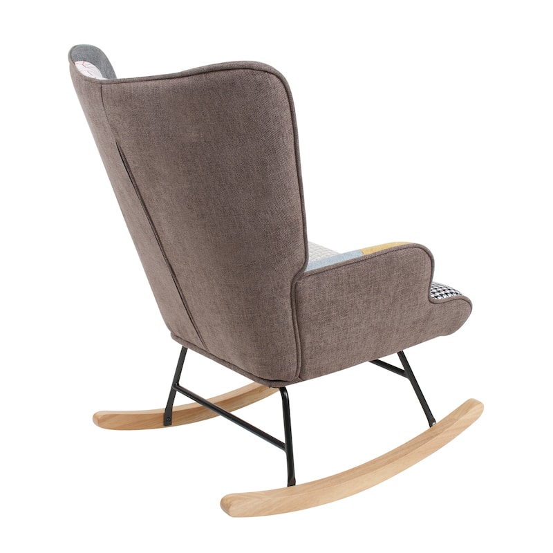 Comfortable Rocking Chair with Ottoman, Ideal for Relaxing in the Living Room or Bedroom.