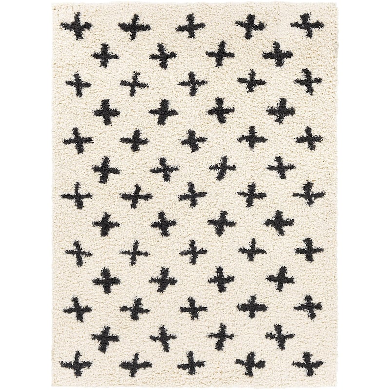 Livabliss Beni Shag Moroccan Dots Area Rug
