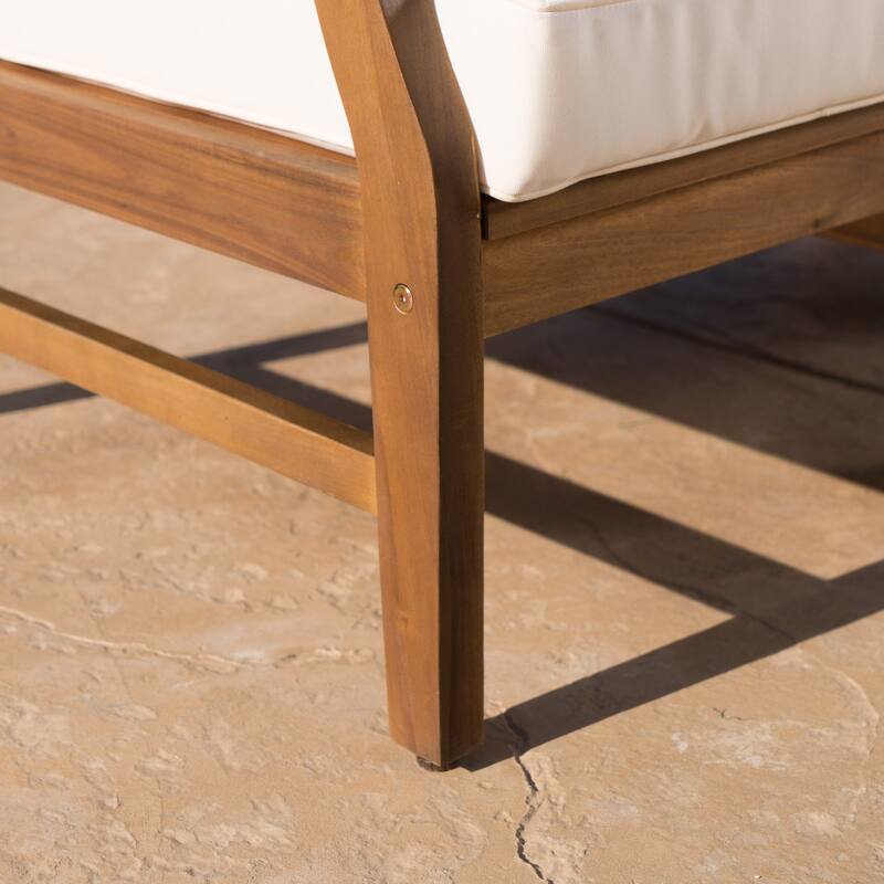 Kourtney Outdoor 4-seater Wood Chat Set with Fire Table by Christopher Knight Home