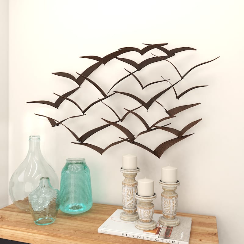 Metal Sleek Flying Imitative Bird Home Wall Decor