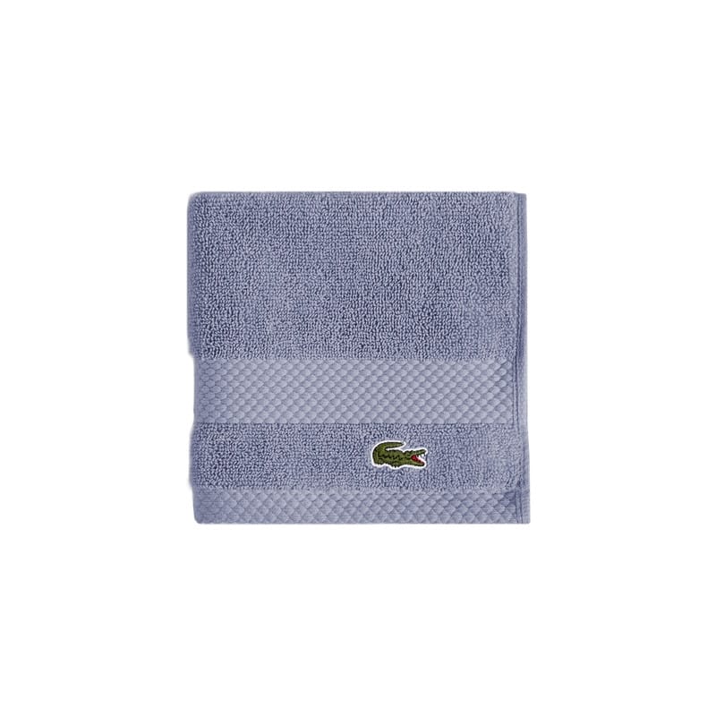 Lacoste Heritage Supima 100% Cotton Bath Towel, Hand Towel, Wash Cloth, and Bath Sheet - Light Denim - Wash Cloth