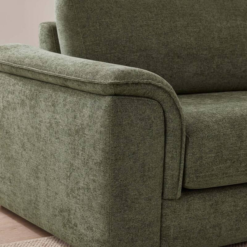 Spruce & Spring Upholstered Curved 3 Seat Sofa for Living Room