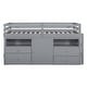 preview thumbnail 12 of 13, Elegant design Twin Size Loft Bed with 4 Drawers, Underneath Cabinet and Shelves, Space-saving, Solid Construction, Grey