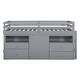 preview thumbnail 23 of 38, Twin Size Wooden Low Loftbed Frame with 4 Drawers & Shelves