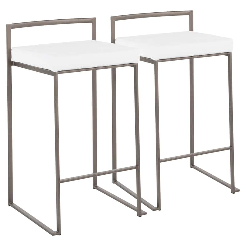 Carbon Loft Forrest Industrial Antique Stackable Counter Stool (Set of 2)