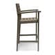 preview thumbnail 4 of 11, Stamford Outdoor Rustic Acacia Wood Barstool (Set of 2) by Christopher Knight Home