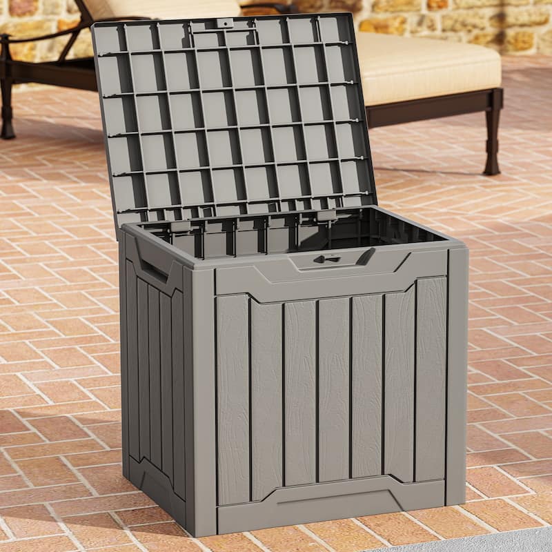 31 Gallon Outdoor Storage Waterproof Deck Box - Grey