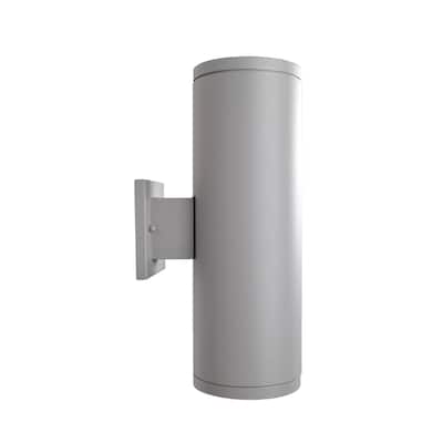 Sandpiper - LED Outdoor Round Cylinder Wall Fixture - Large - Satin Finish - Frosted Glass Diffuser