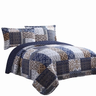 Blue Majesty 3-Piece Quilted Bedding Set NCU0DQQ0142