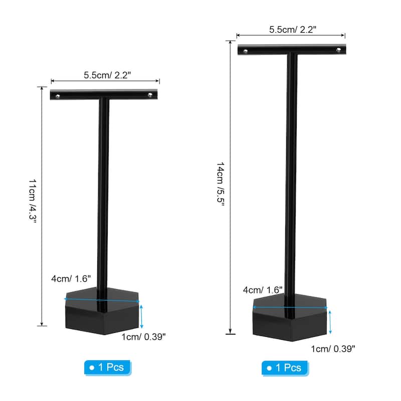 Earring Display Stands, 2pcs Acrylic Earring Holder Earring Stand T - Black