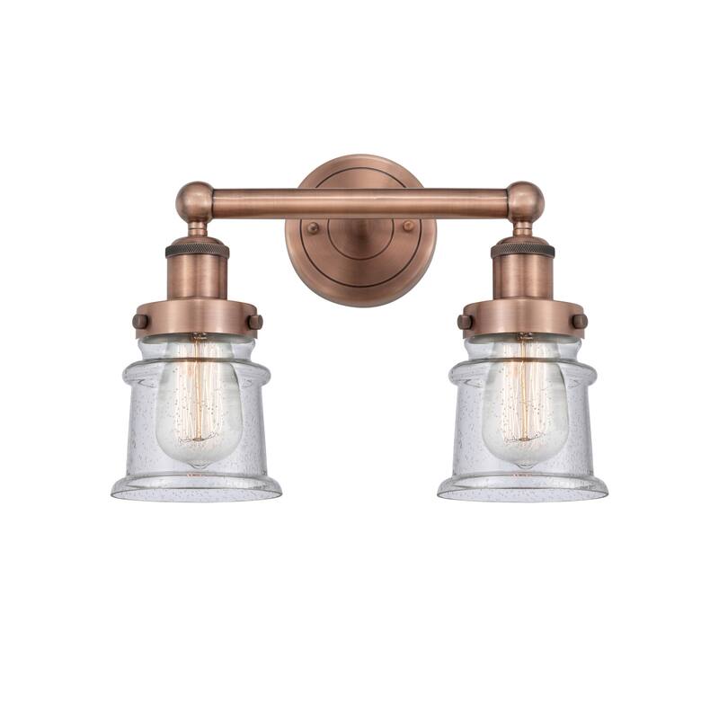 Innovations Lighting 616-2W-11-14 Canton Vanity Canton 2 Light 14" - Antique Copper / Seedy