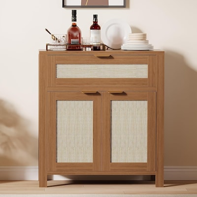 Rattan Sideboard Buffet Cabinet with Storage,Adjustable Shelves for Living Room
