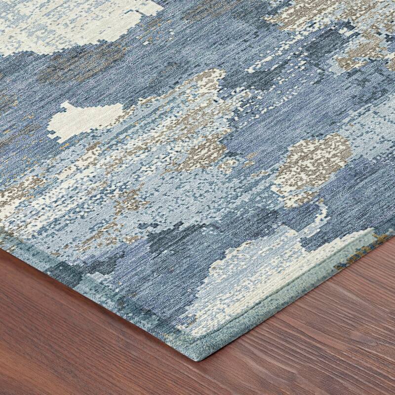 Machine Washable Indoor/ Outdoor Abstract Casual Chantille Rug