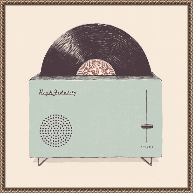 High Fidelity by Florent Bodart (22 x 22 in.), Framed Canvas Wall Art Print