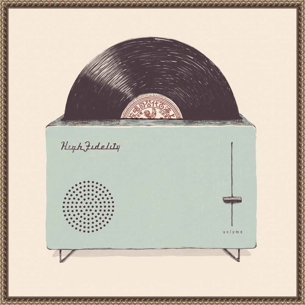 High Fidelity by Florent Bodart (22 x 22 in.), Framed Canvas Wall Art Print