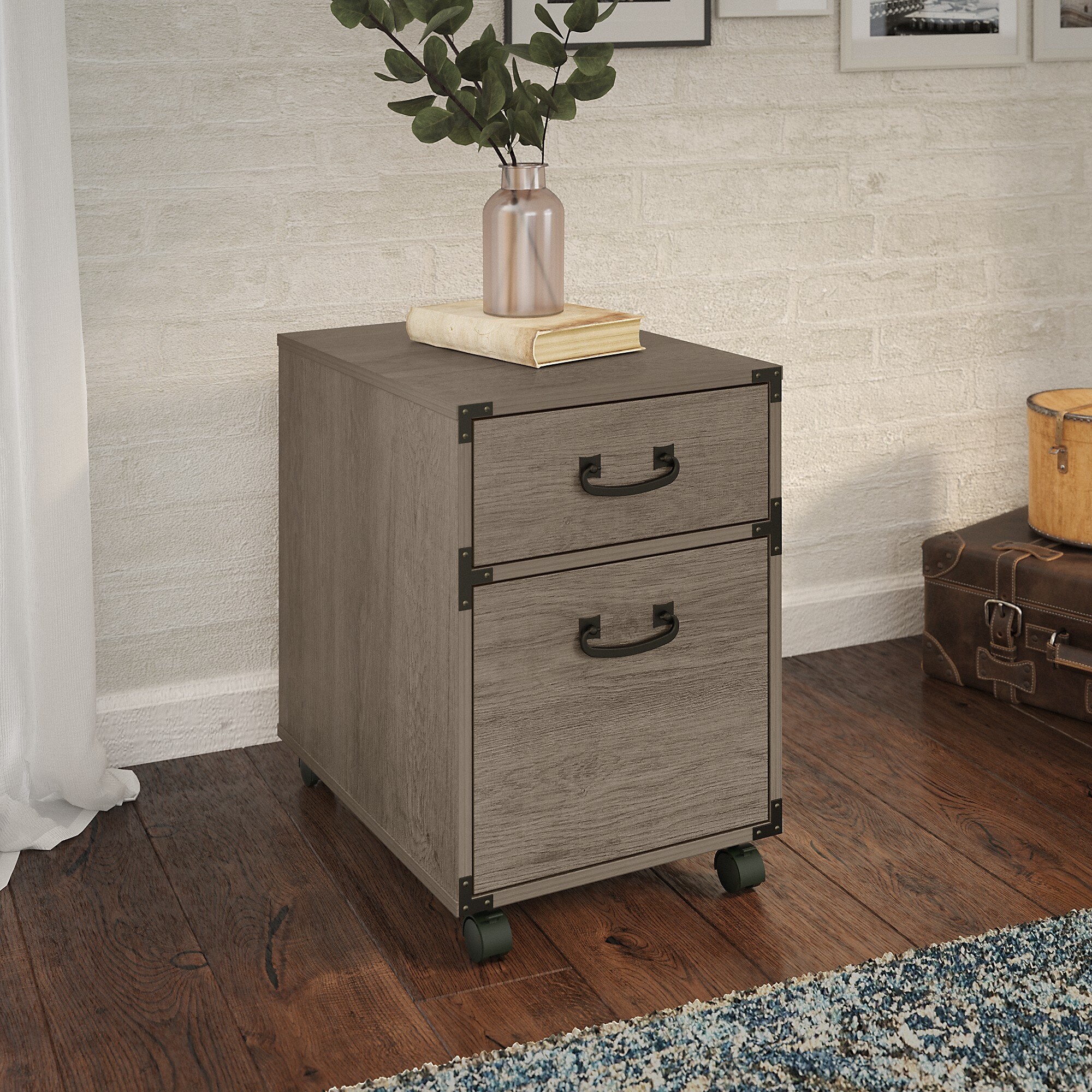 Details about   Ironworks File Cabinet From Kathy Ireland Home By Bush Furniture 