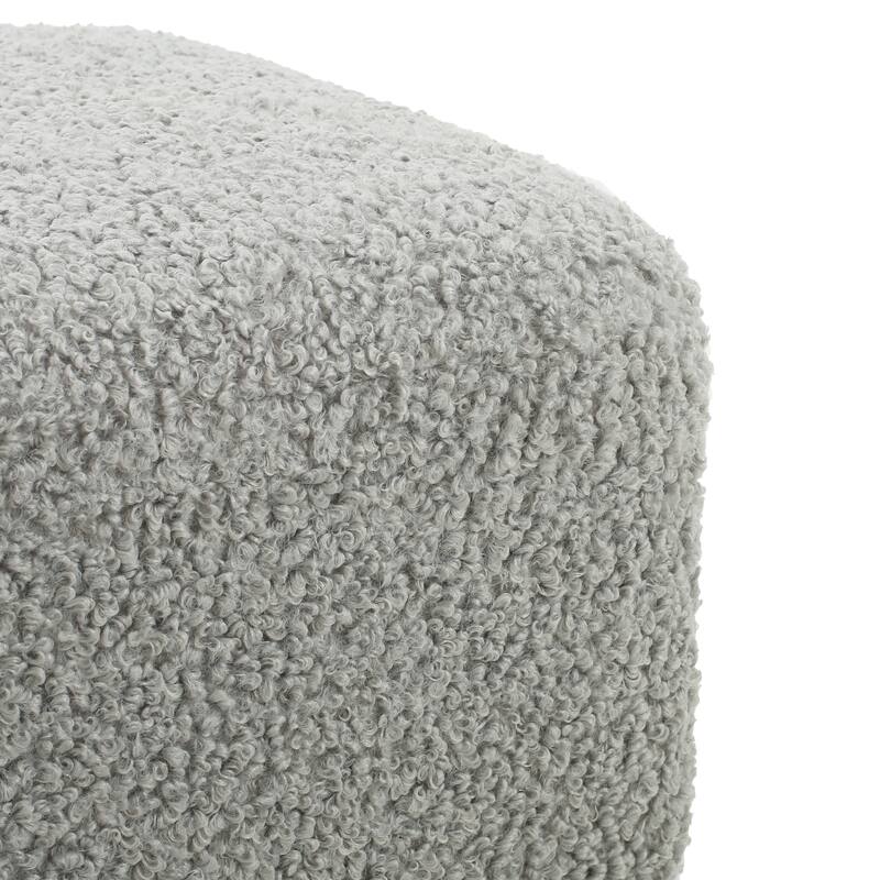 Simple and Versatile Design Comfortable Ottoman with Solid Pine and Plywood Frame, Assembly Required