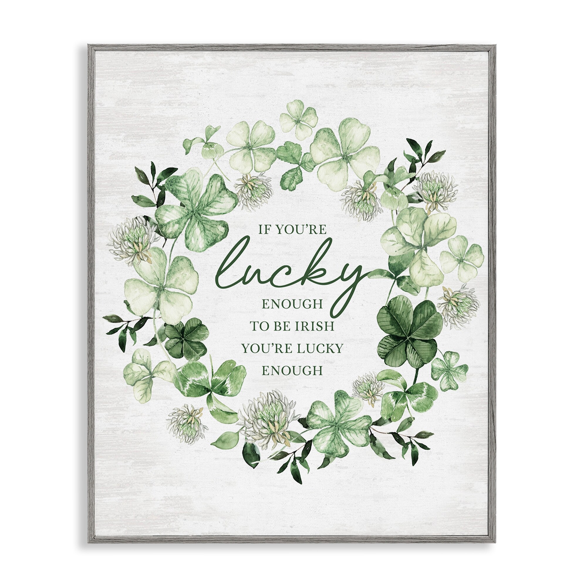 Stupell Lucky To Be Irish Wreath Framed Giclee Art Design By Lettered and Lined
