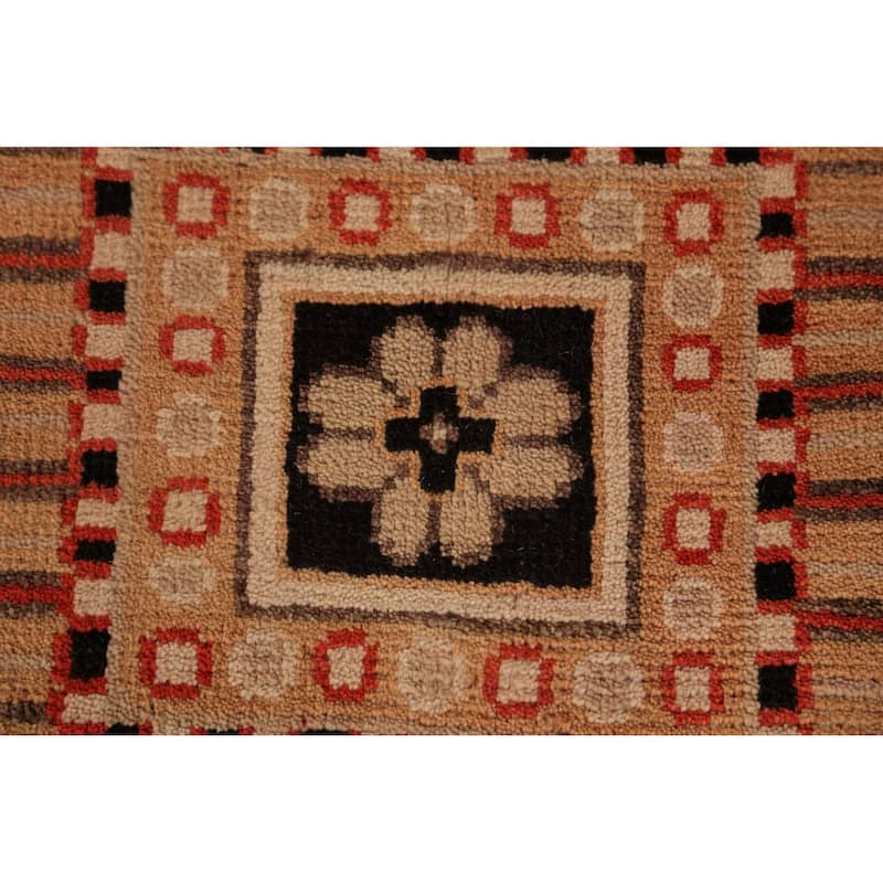 All-Over Orange Oushak Oriental Large Area Rug Handmade Wool Carpet - 11'10" x 14'7"