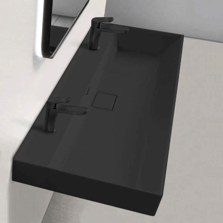 Nameeks CeraStyle 037607-U-97-Two Hole Sharp 37-11/16" Rectangular - Matte Black