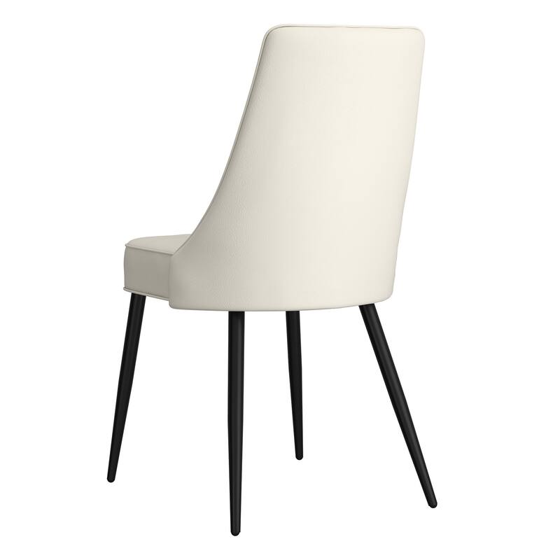 Modern Faux Leather Side Chair - Set of 2 - N/A