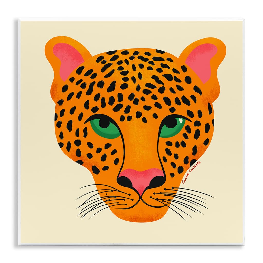 Stupell Modern Leopard Wildlife Face Wall Plaque Art Design By Carrie Cantwell