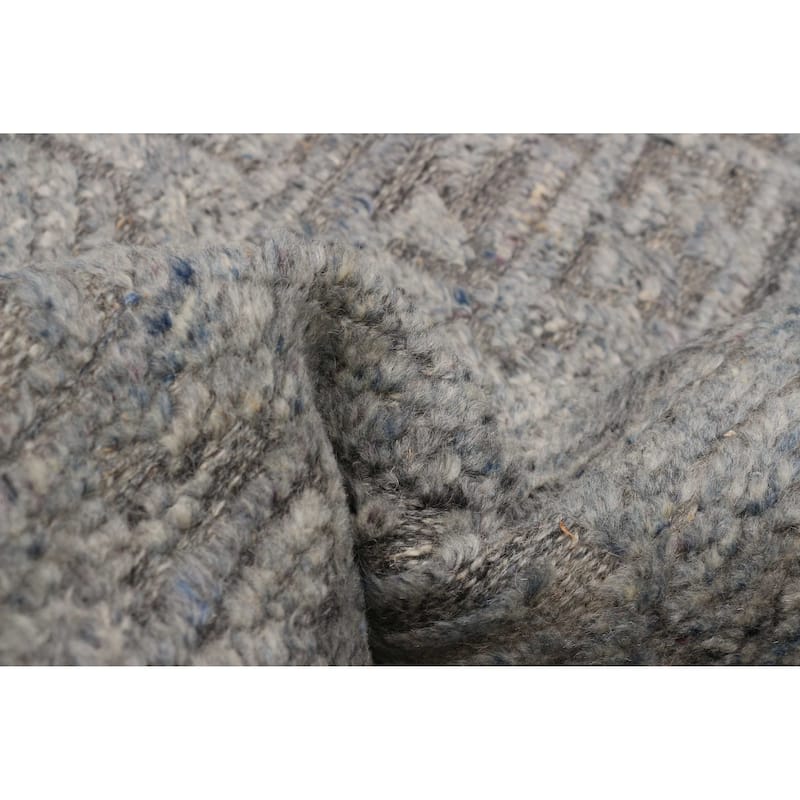 ECARPETGALLERY Hand-knotted Tangier Grey Wool Rug - 5'4 x 7'8