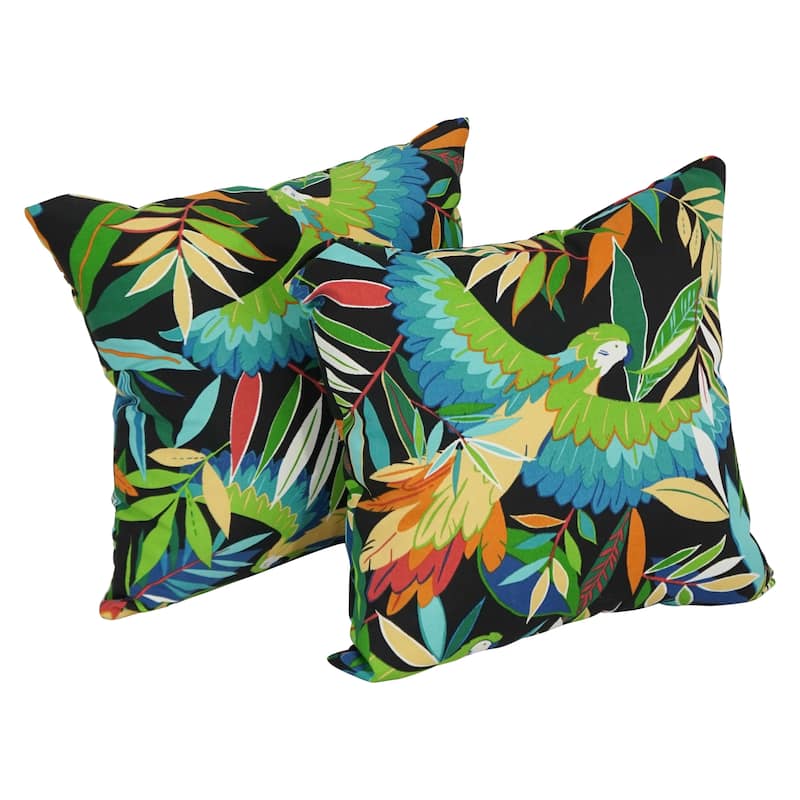 17-inch Outdoor Throw Pillows (Set of 2, Multiple Patterns) - Tucuman Ebony