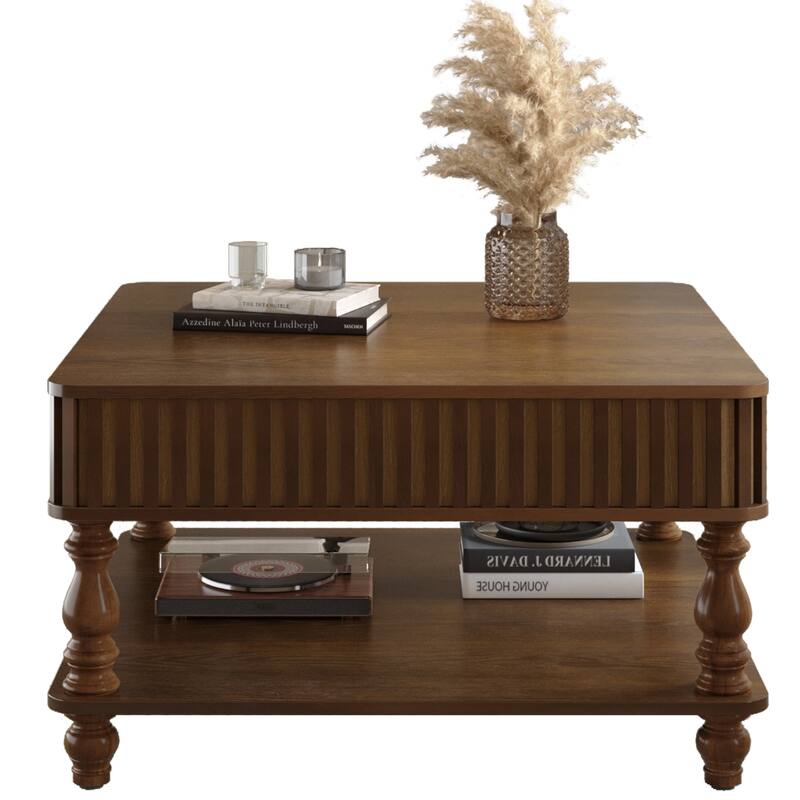 GDF Studio - Belfair Fluted Lift-Top Coffee Table with Hidden Storage