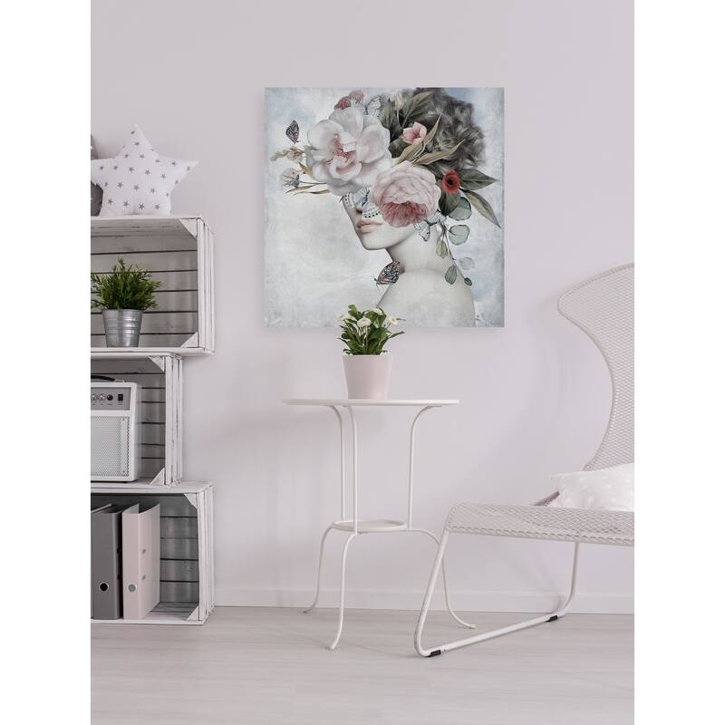 'Dreamy Flower Crown' Painting Print on Wrapped Canvas