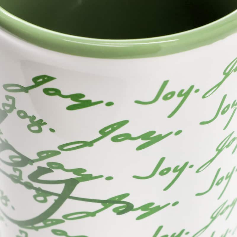 Gibson Home Inspirational Words Joy 4 Piece 16 Ounce Stoneware Mug Set in Green