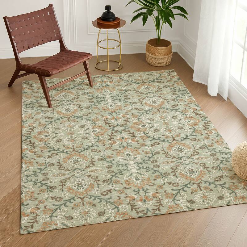 Machine Washable Indoor/ Outdoor Traditional Hartman Chantille Rug