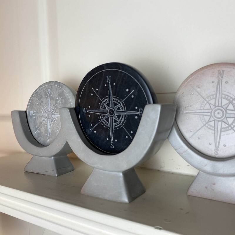 Compass Soapstone Sculpture