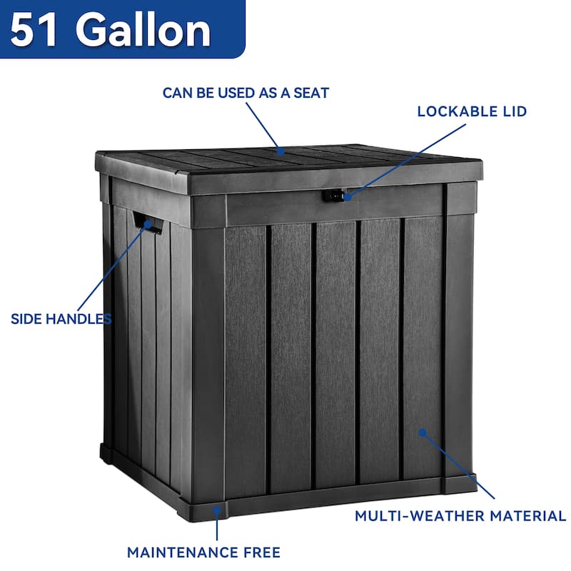Moasis 51 Gallon Weatherproof Outdoor Storage Deck Box