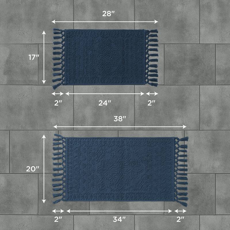 French Connection Nellore Fringe Cotton Bath Rug