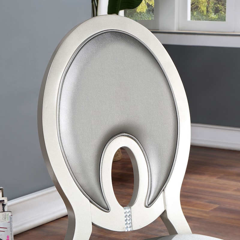 Koie Glam Silver 2-piece Dining Chairs by Furniture of America