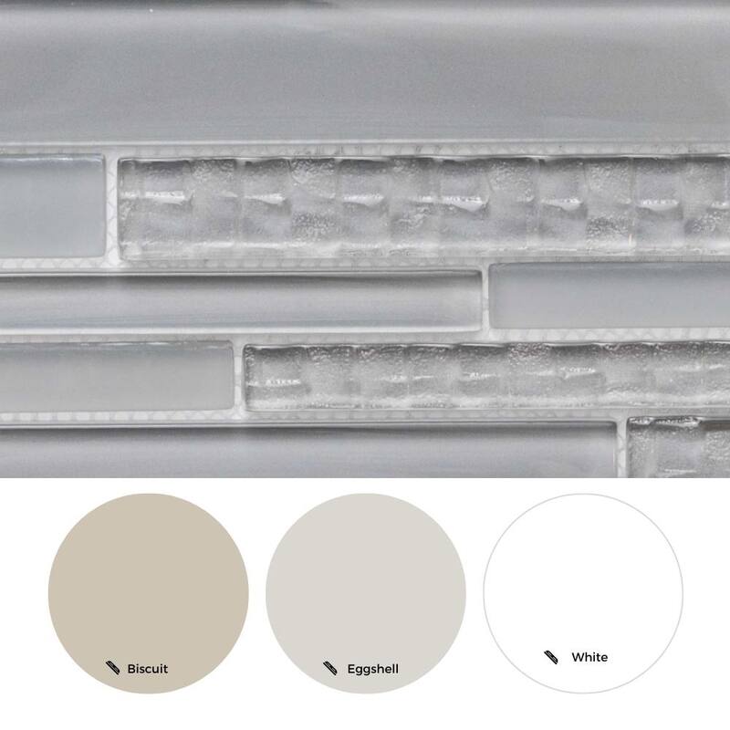 Karma Random Sized Brick 12x12 Light Grey Glass Mosaic Tile - Wall & Backsplash