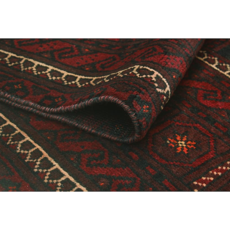 Vintage Distressed Jules Burgundy/Charcoal Rug - 5'4" x 9'3"
