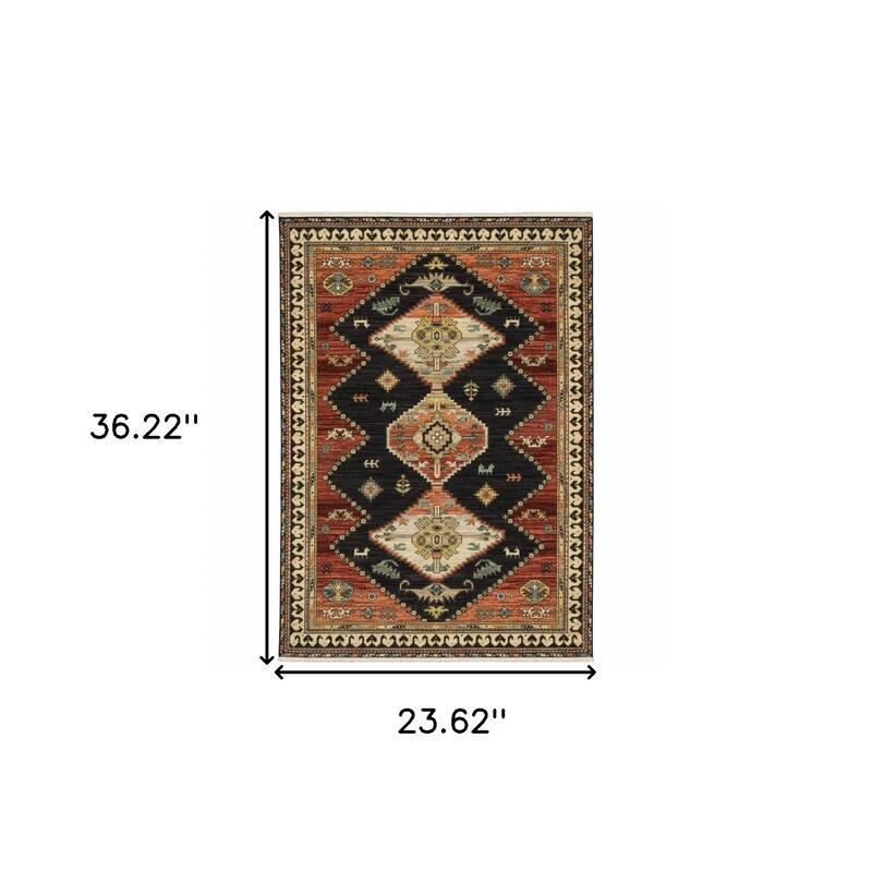 HomeRoots Oriental Traditional Rectangle Area Rug