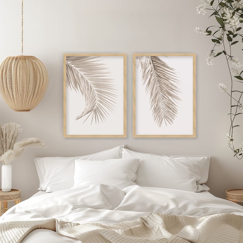 "Whispers of Paradise" Set of Two Framed Textured Wall Art - Multi-Color